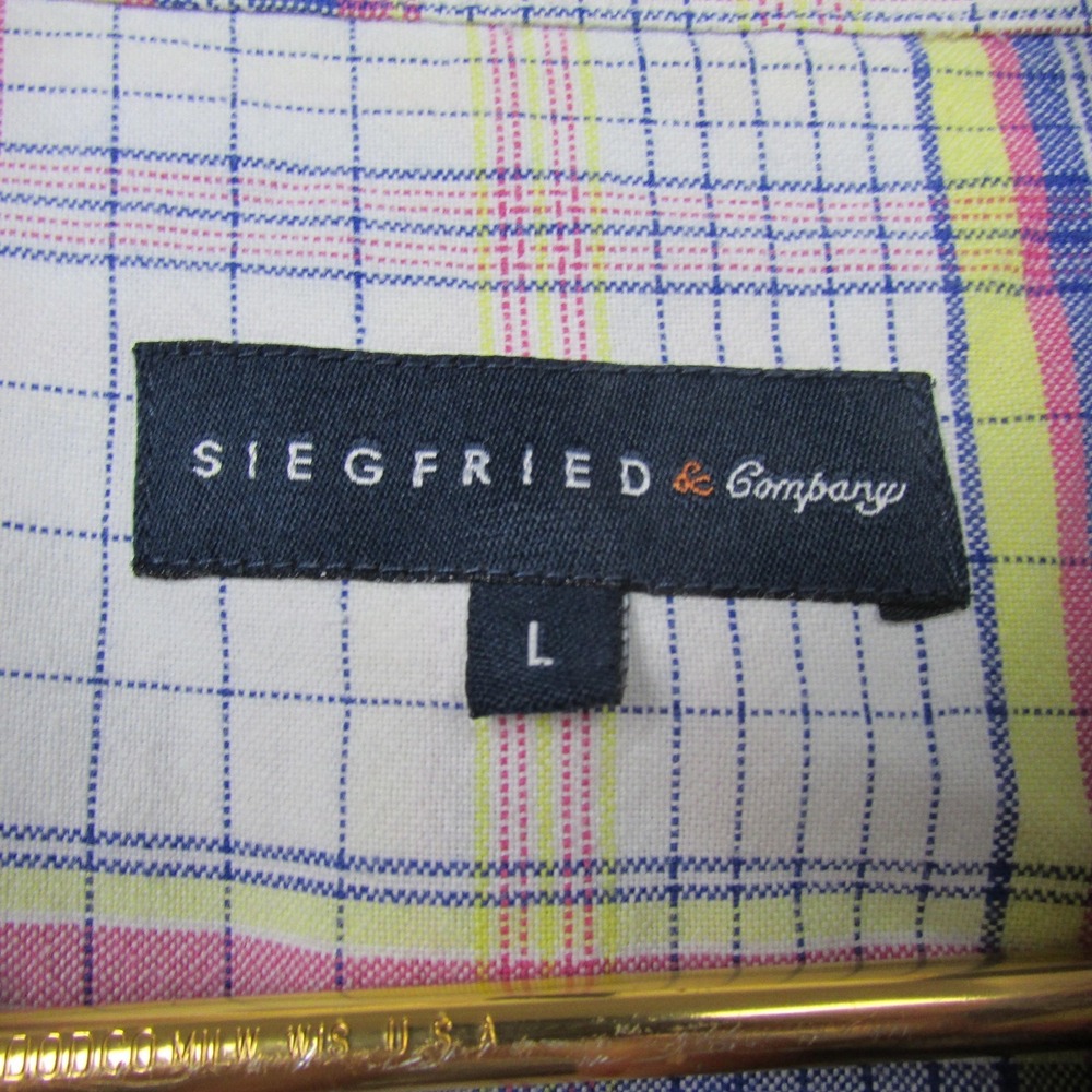 Siegfried & Company Shirt Mens Large Multicolor Plaid Short Sleeve Button Front - Picture 4 of 8